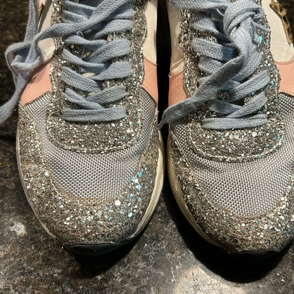 Golden Goose Silver Glitter and Pink Sneakers - Picture 11 of 15